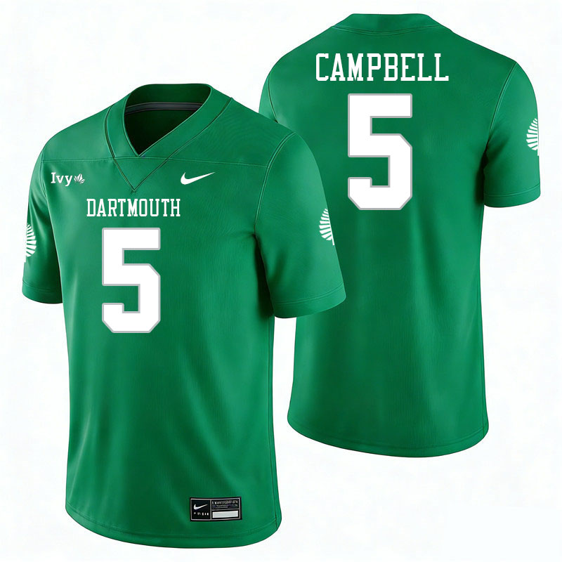 Dartmouth Big Green #5 Patrick Campbell College Football Jerseys,Uniforms Stitched-Green